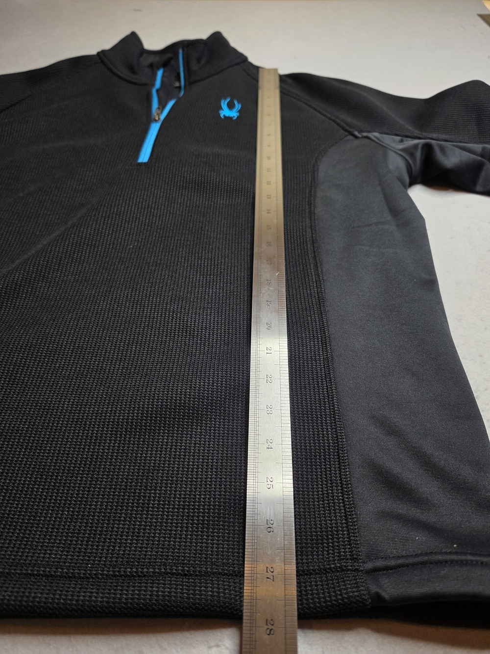 SPYDER Men's Outbound 1/2 Half Zip Midweight Core Sweater Black And Blue - Picture 6 of 8